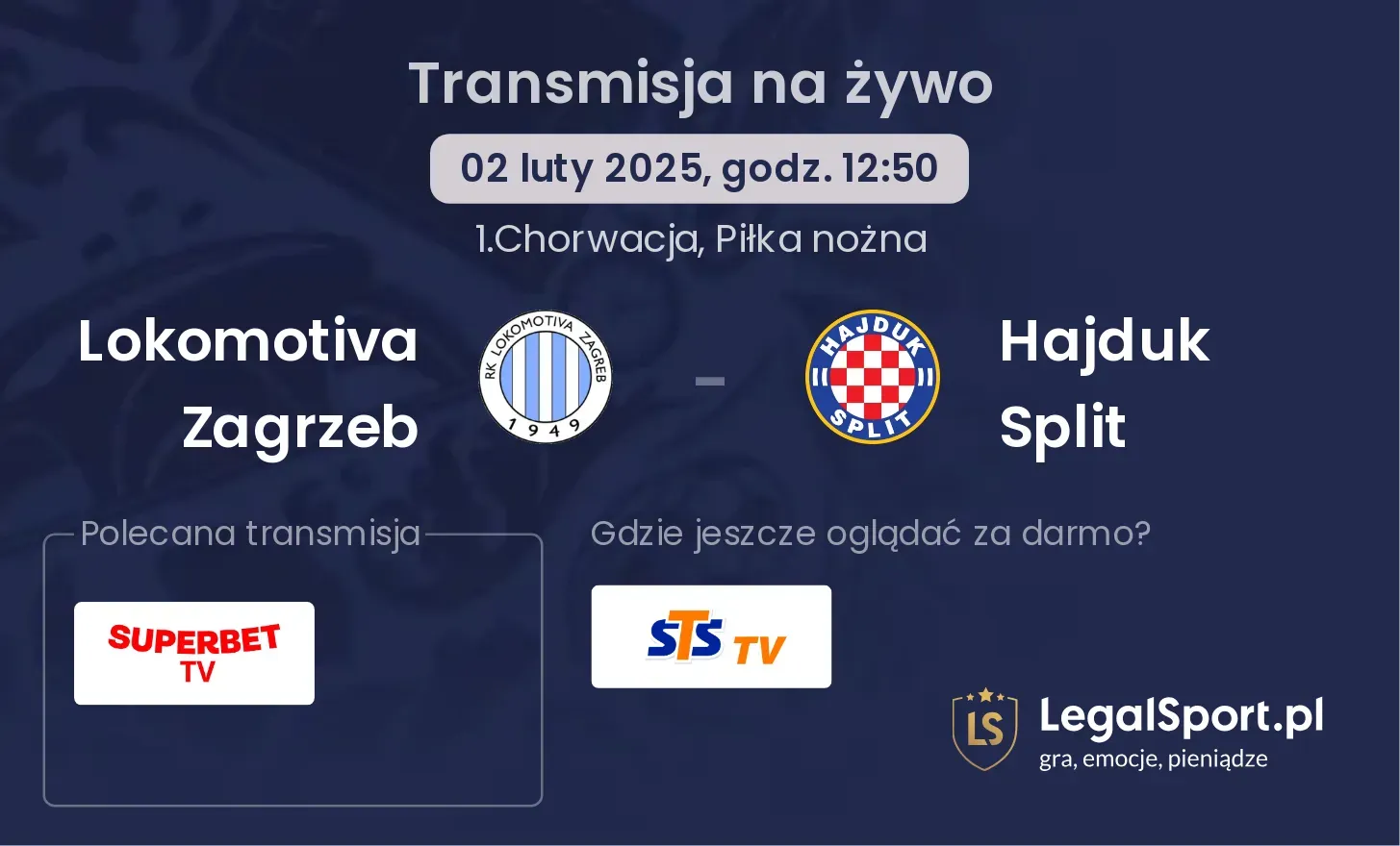 Hajduk Split - Lokomotiva Zagrzeb gdzie oglądać? 26.10, godz. 16:00