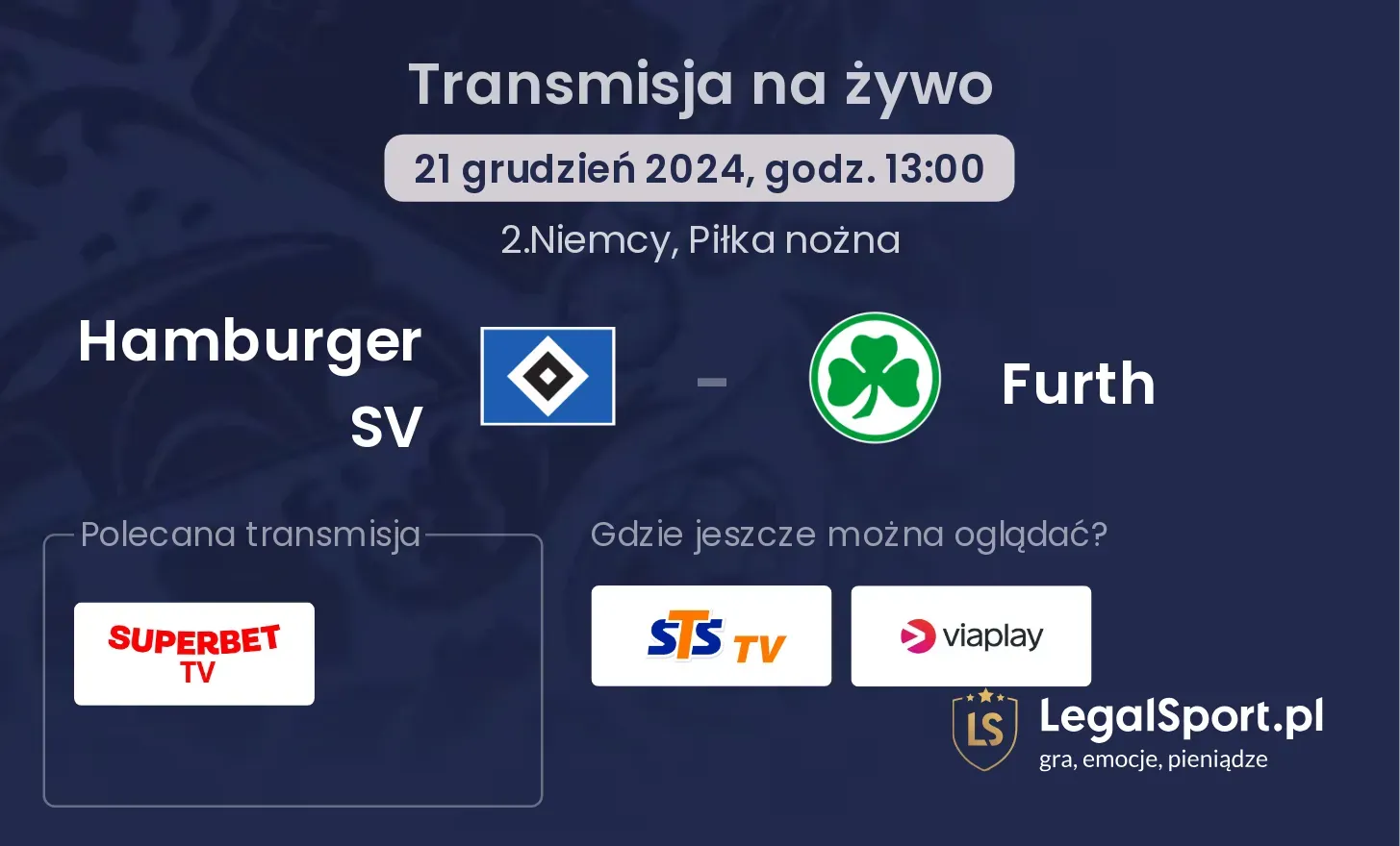 Hamburger SV - Furth gdzie oglądać?