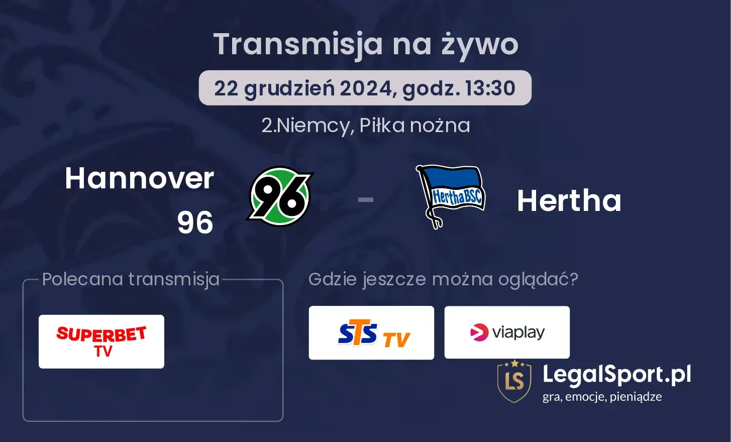 Hannover 96 - Hertha transmisja na żywo