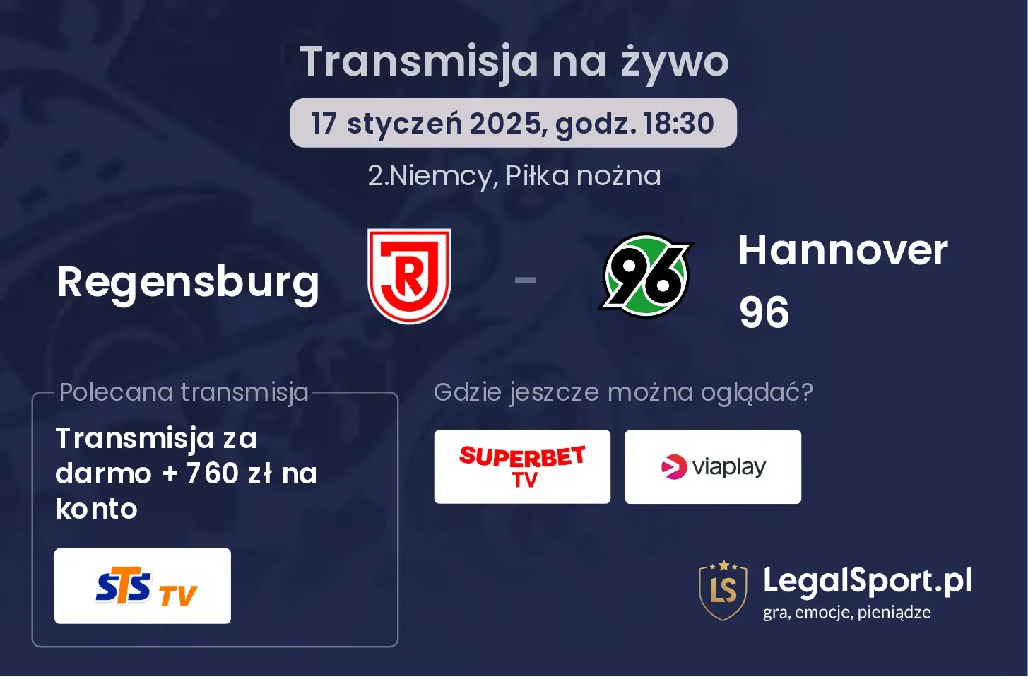 Regensburg - Hannover 96 gdzie oglądać?