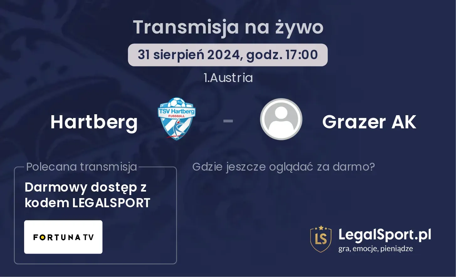 Hartberg - Grazer AK transmisja na żywo