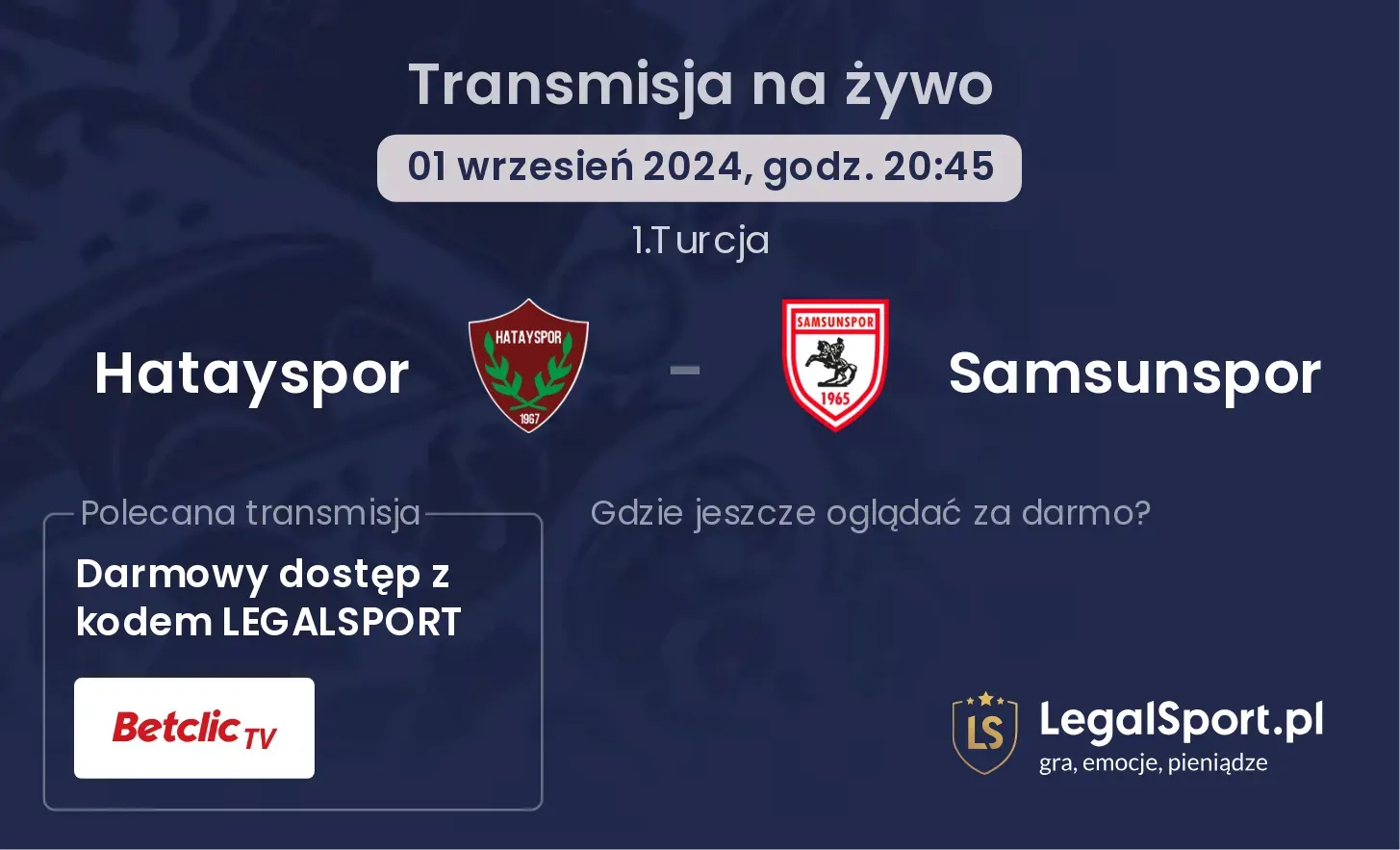 Hatayspor - Samsunspor transmisja na żywo