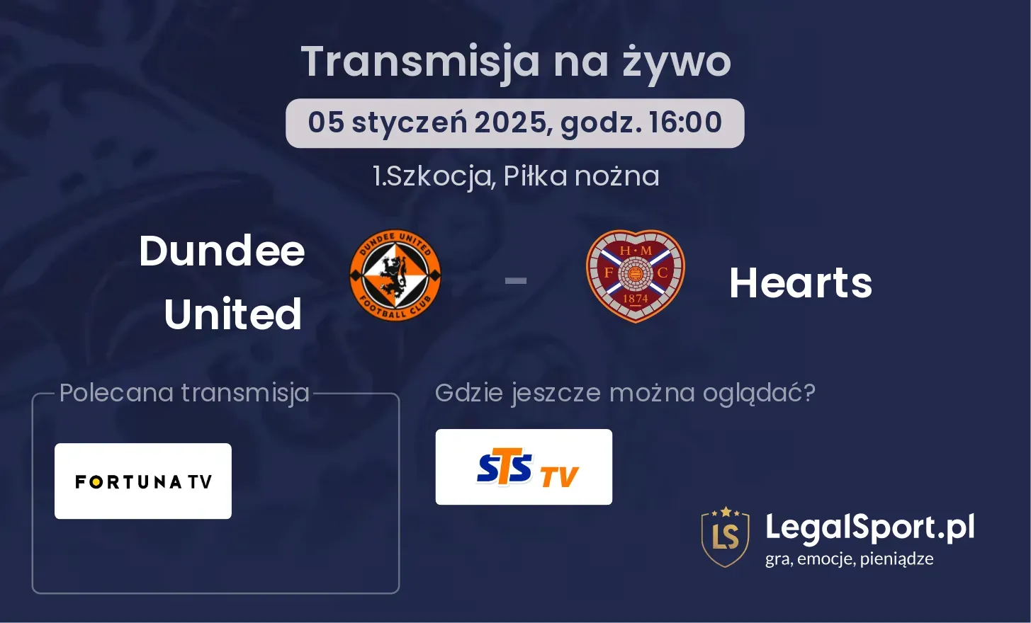 Dundee United - Hearts gdzie oglądać?