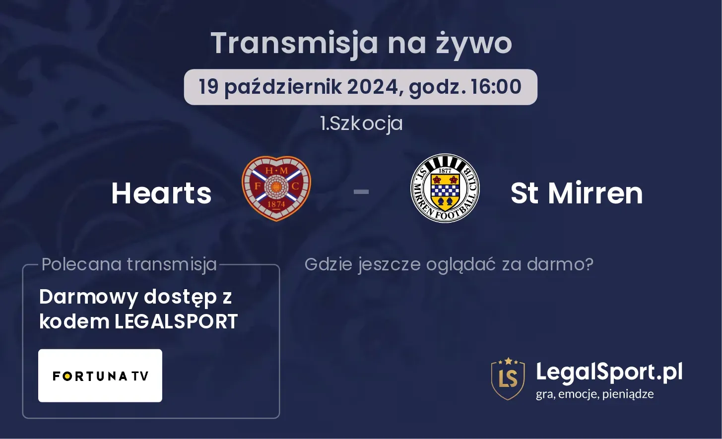 Hearts - St Mirren transmisja na żywo