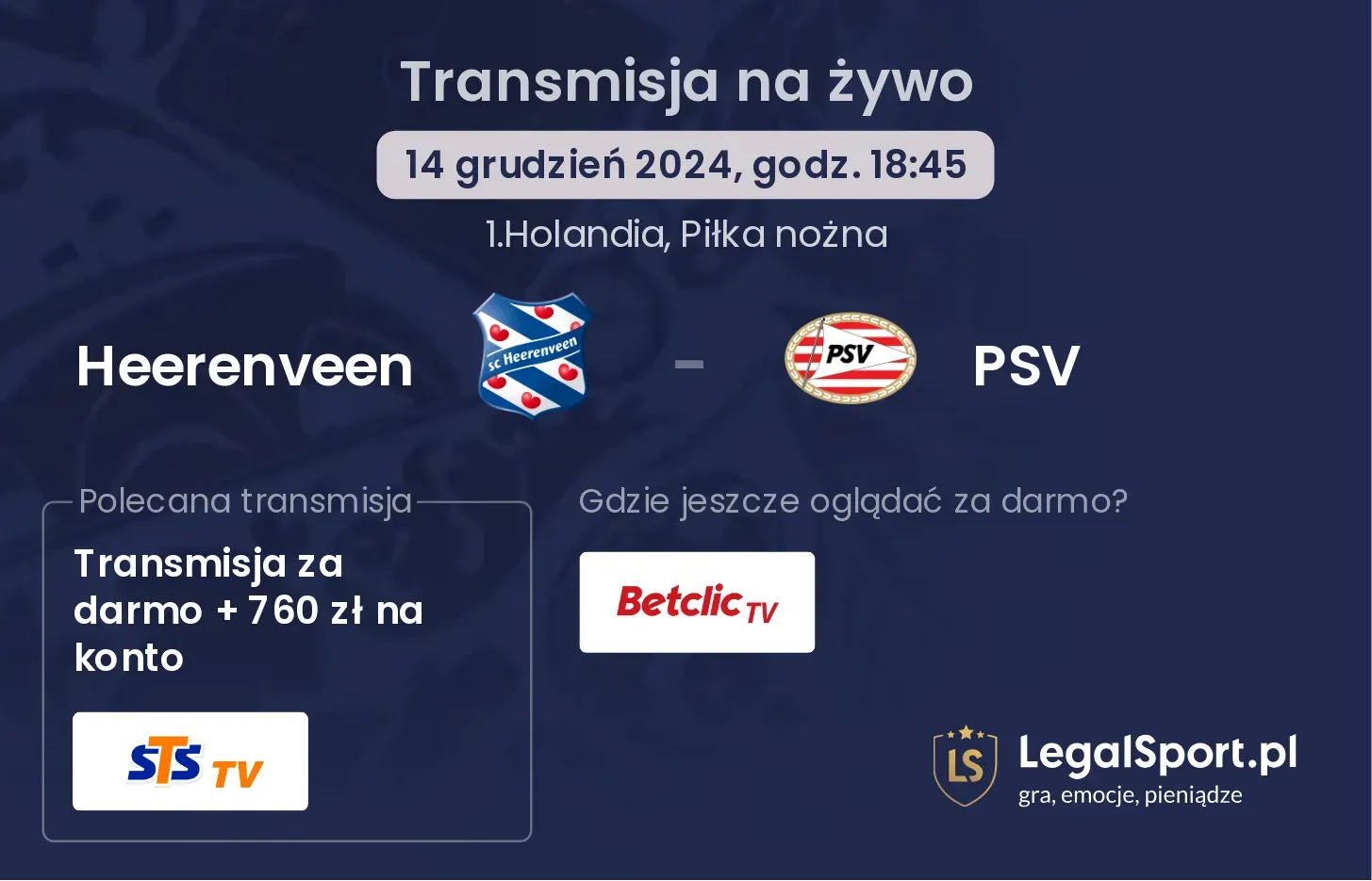 Heerenveen - PSV gdzie oglądać?