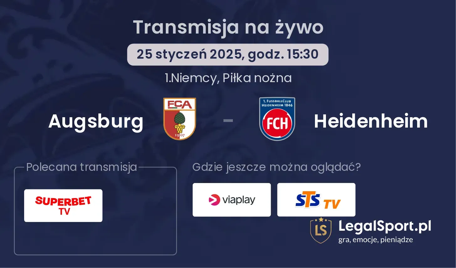 Augsburg - Heidenheim gdzie oglądać?