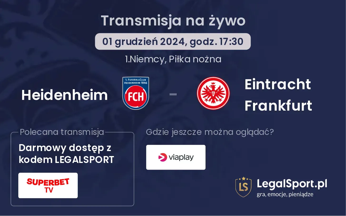 Heidenheim - Eintracht Frankfurt transmisja na żywo