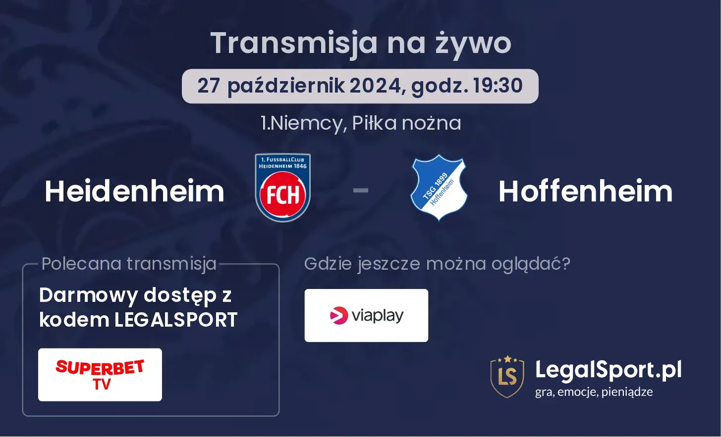 Heidenheim - Hoffenheim transmisja na żywo