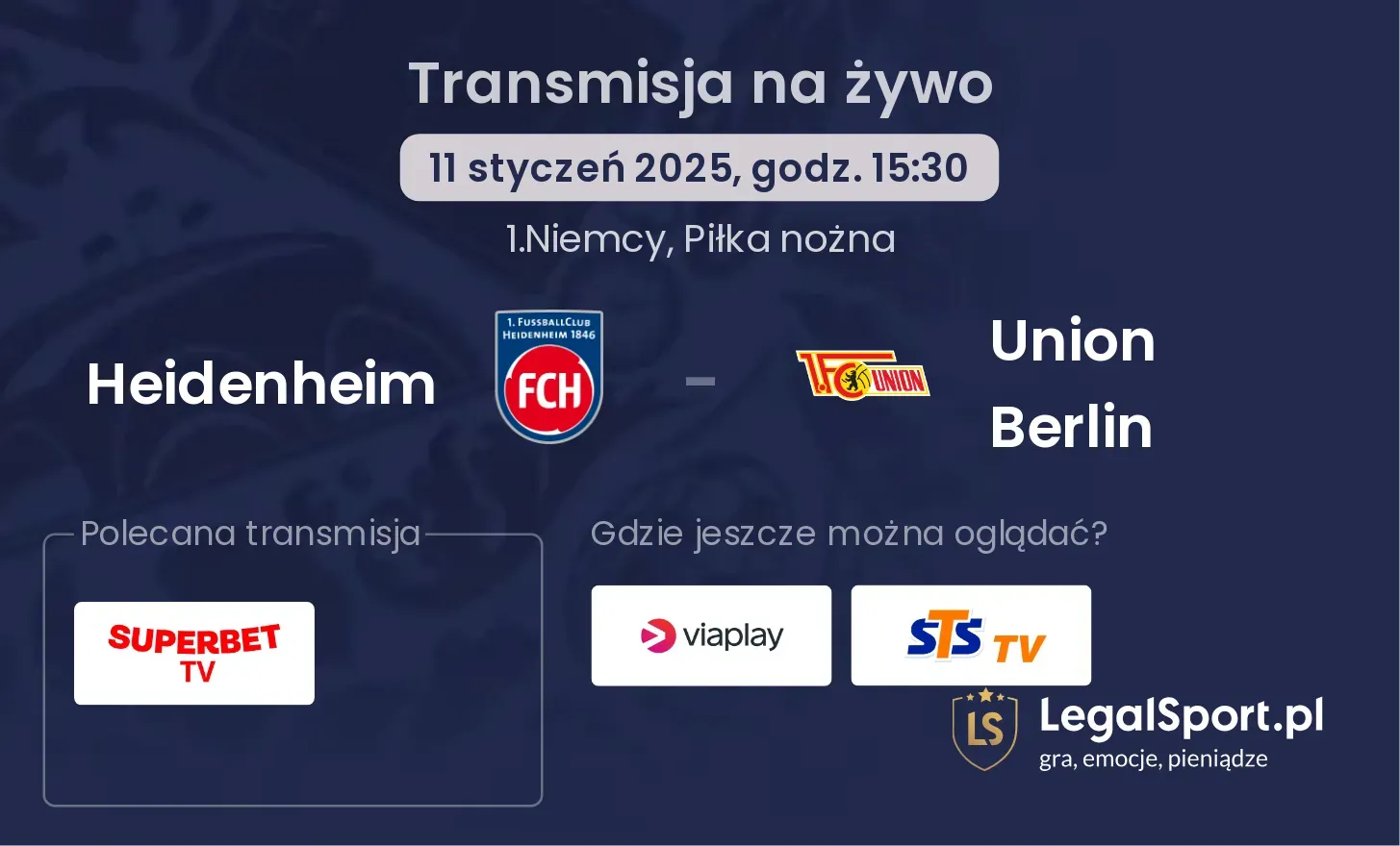 Heidenheim - Union Berlin transmisja na żywo