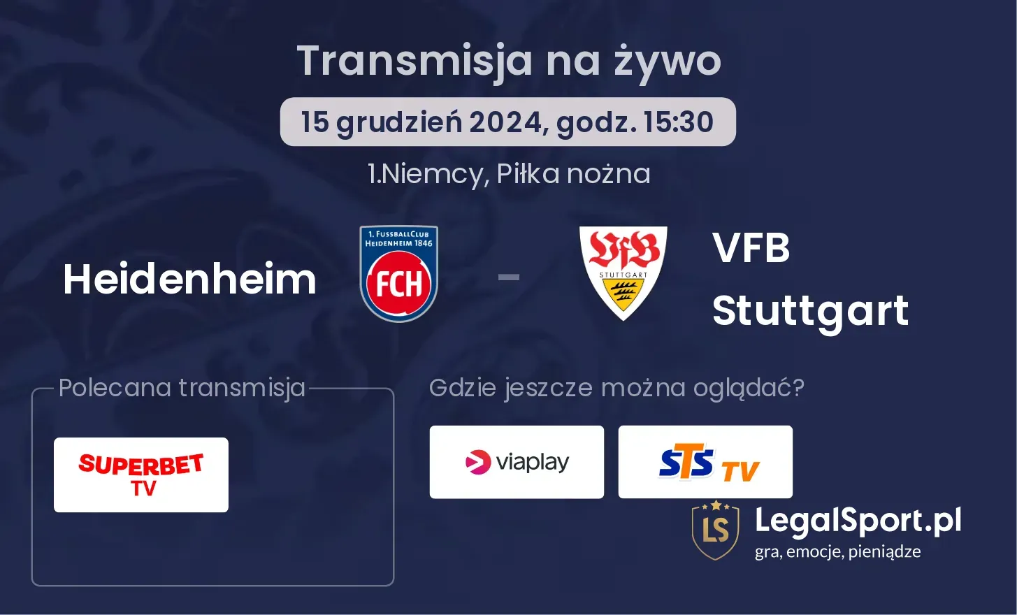 Heidenheim - VFB Stuttgart gdzie oglądać?