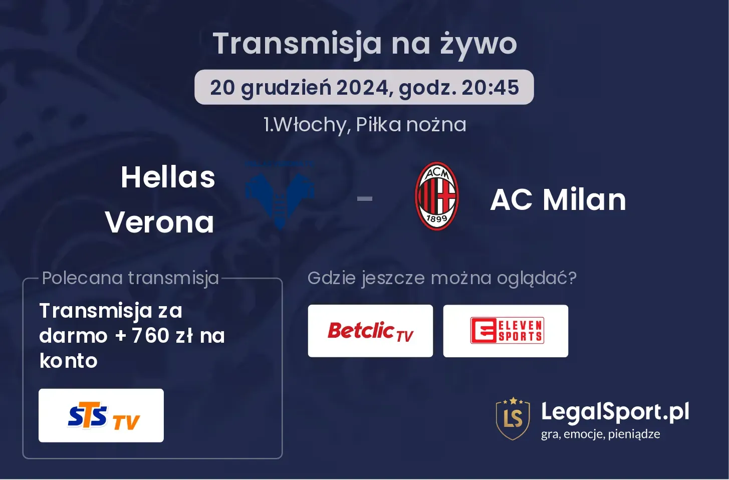 Hellas Verona - AC Milan transmisja na żywo