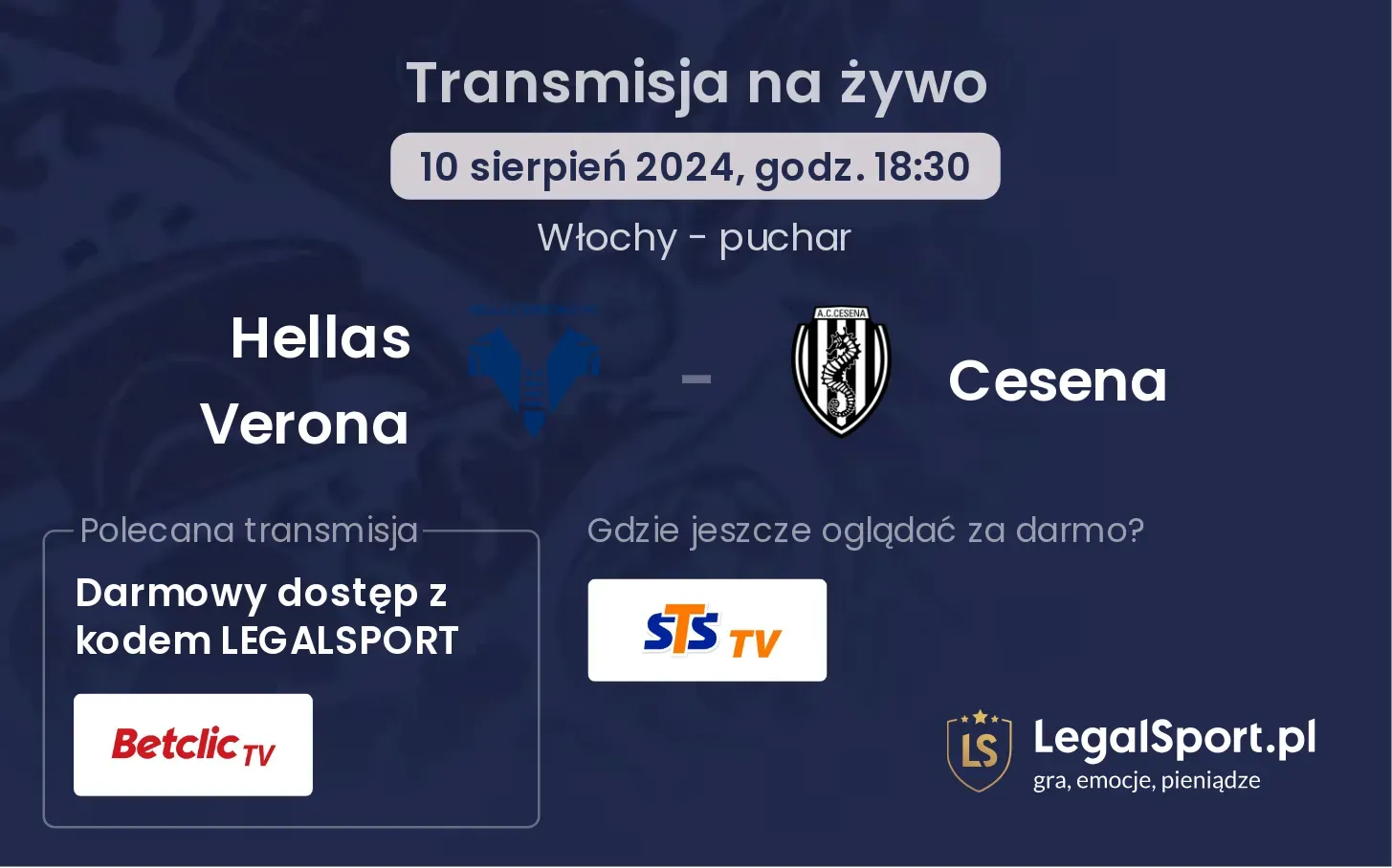 Hellas Verona - Cesena transmisja na żywo