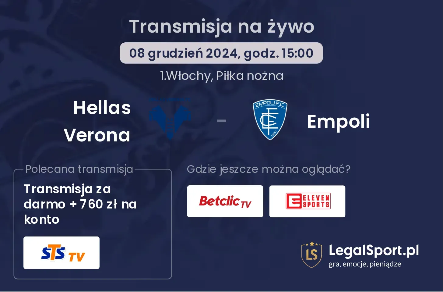 Hellas Verona - Empoli transmisja na żywo