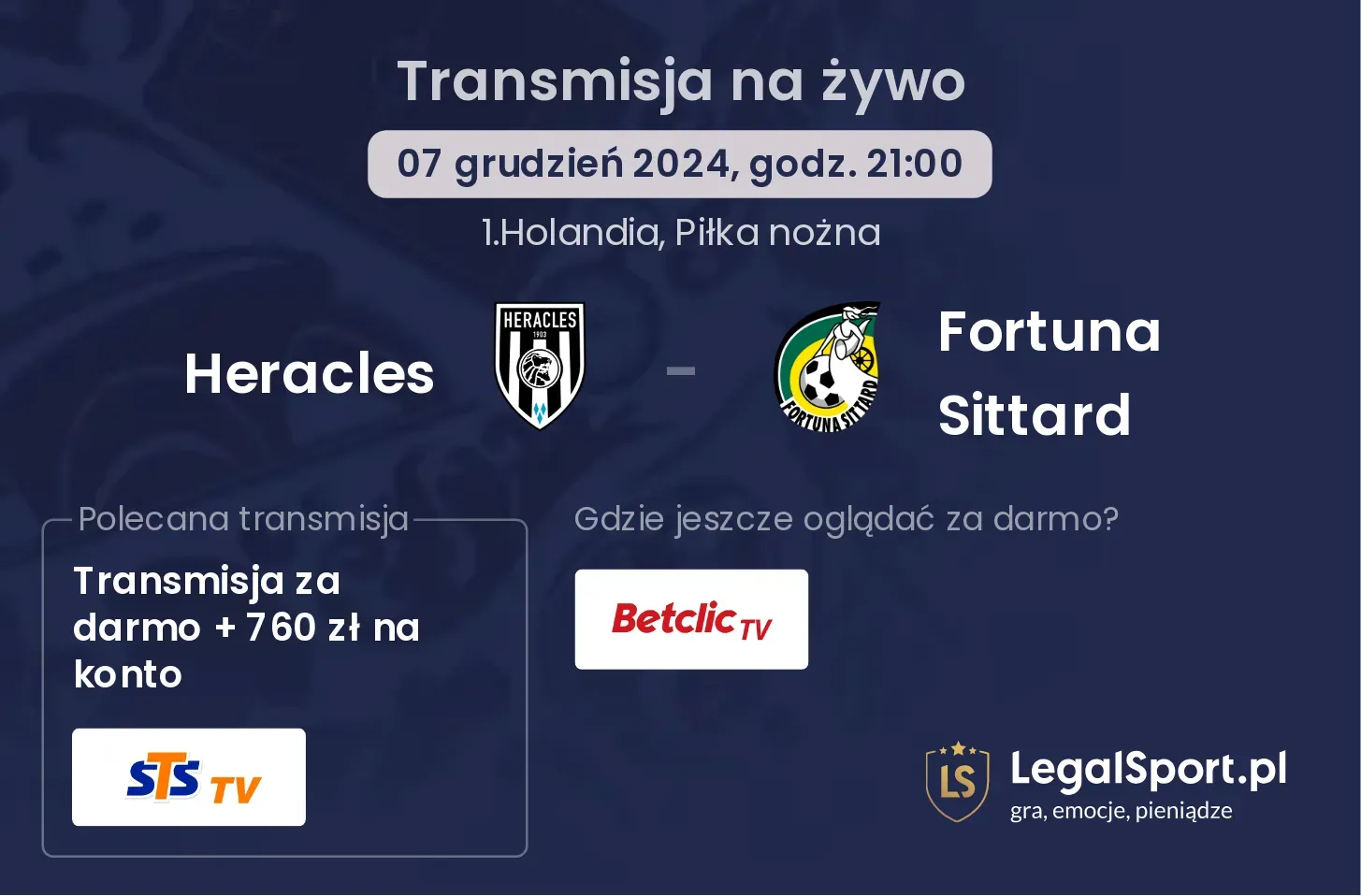 Heracles - Fortuna Sittard transmisja na żywo