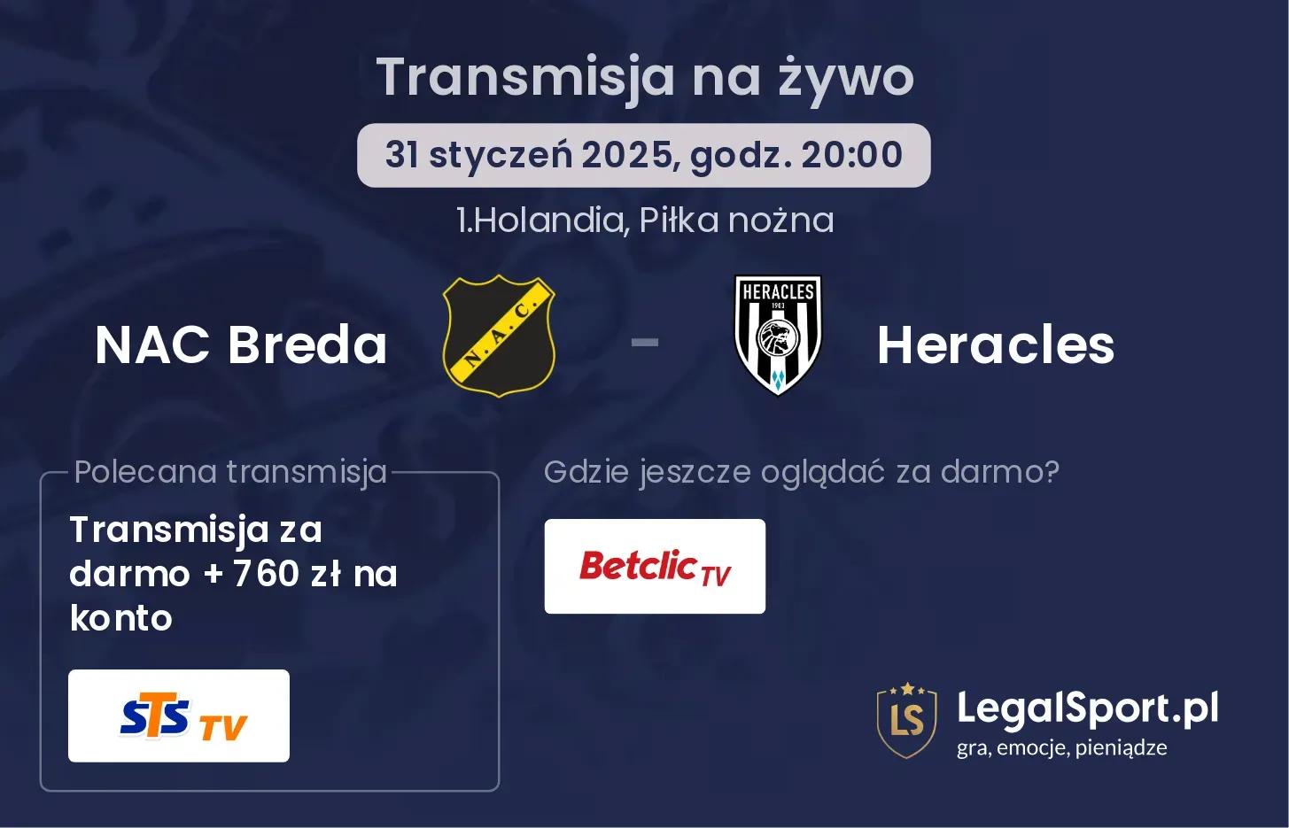 NAC Breda - Heracles gdzie oglądać transmisję?