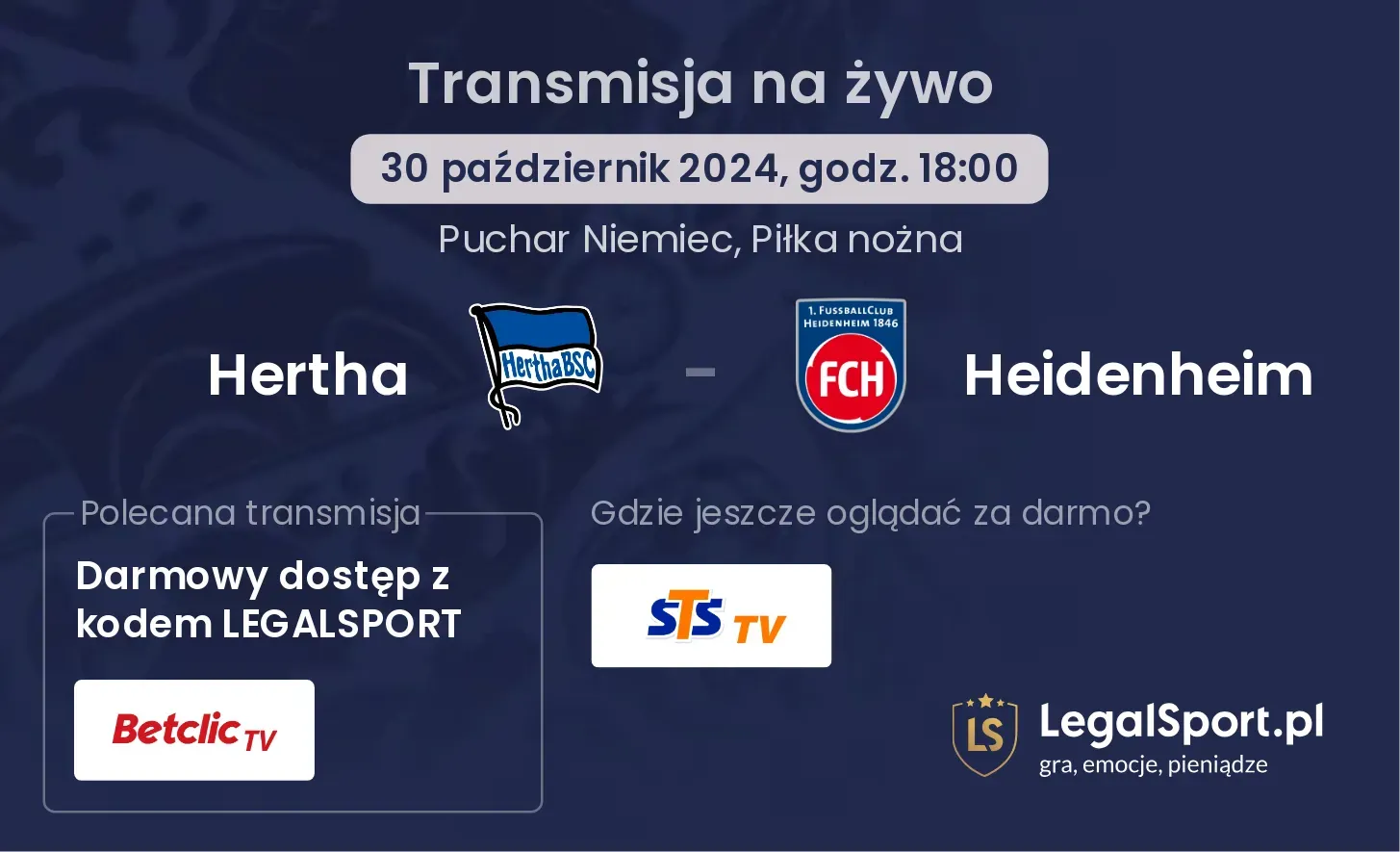 Hertha - Heidenheim transmisja na żywo