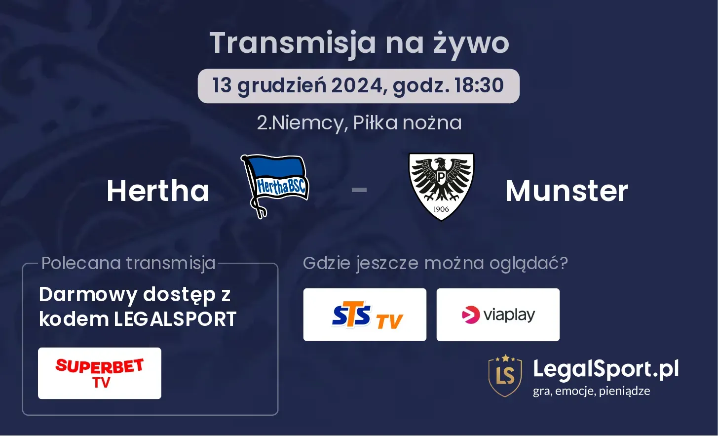 Hertha - Munster transmisja na żywo