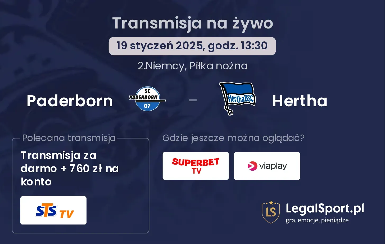 Paderborn - Hertha gdzie oglądać?