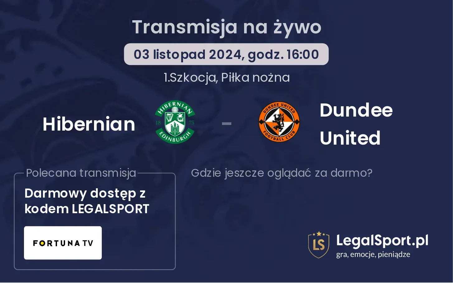 Hibernian - Dundee United transmisja na żywo