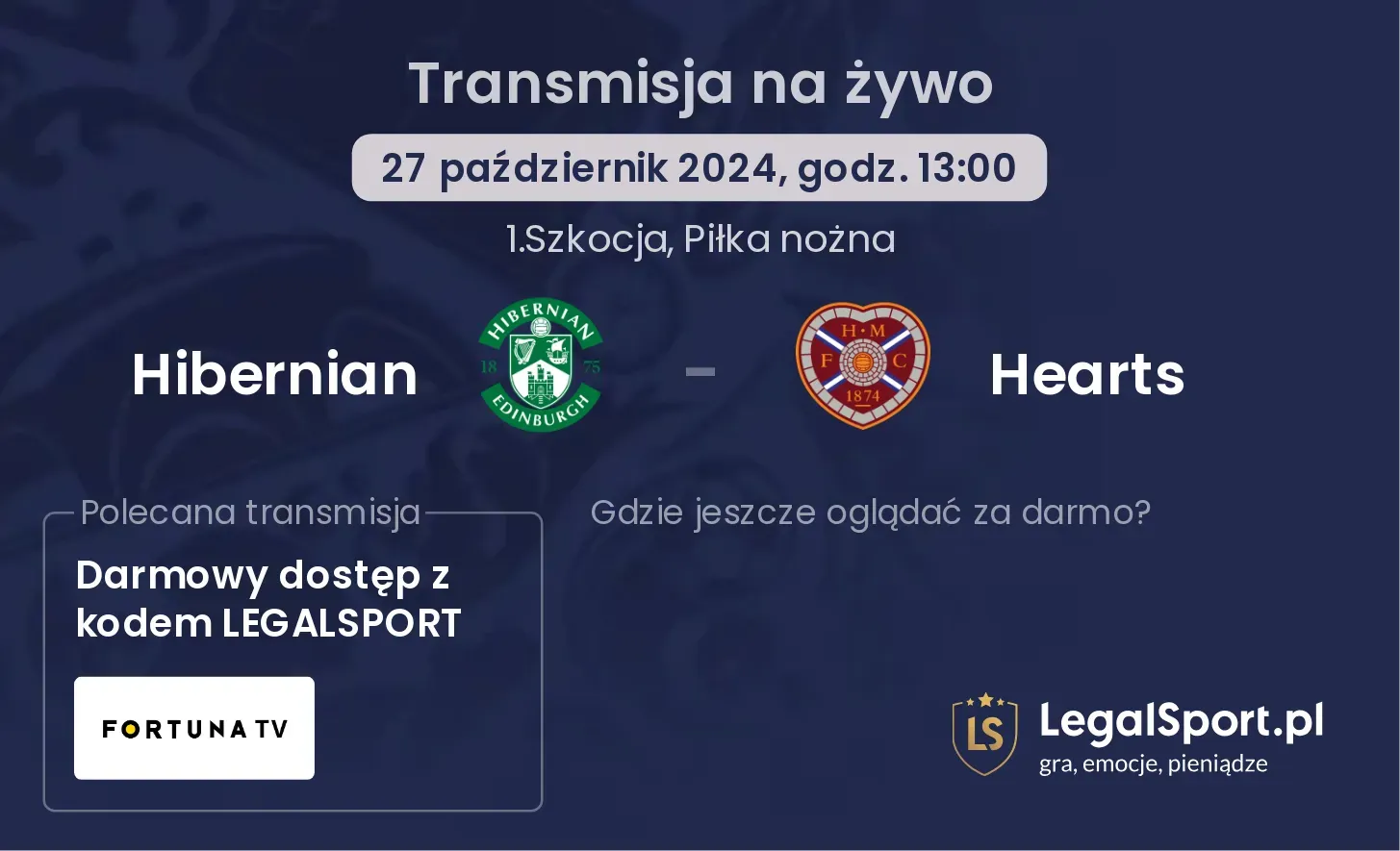 Hibernian - Hearts transmisja na żywo