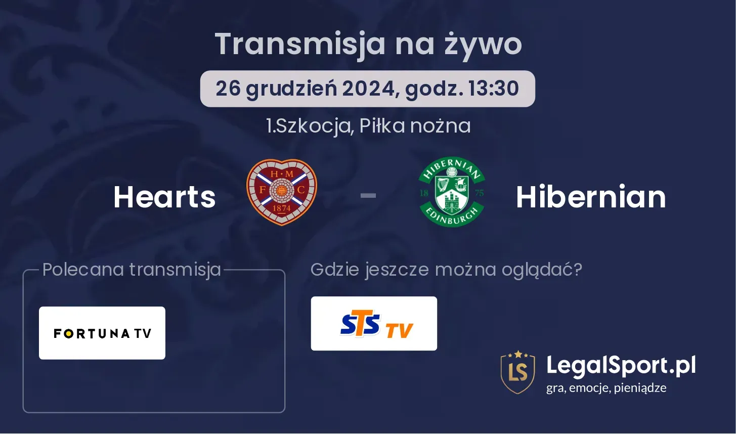 Hearts - Hibernian gdzie oglądać?