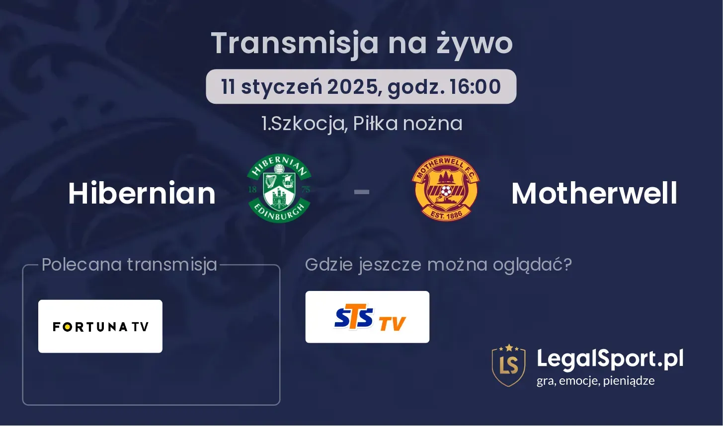 Hibernian - Motherwell gdzie oglądać?