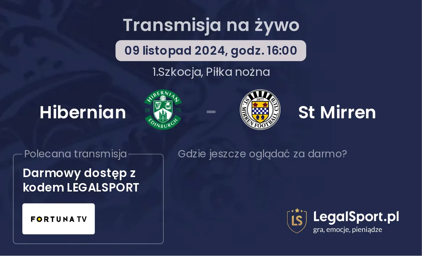 Hibernian - St Mirren transmisja na żywo