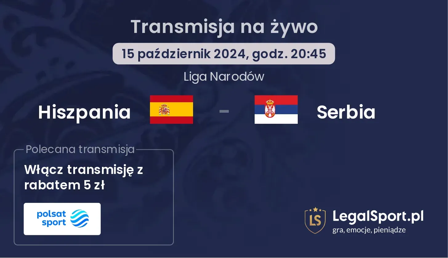 Hiszpania - Serbia transmisja na żywo