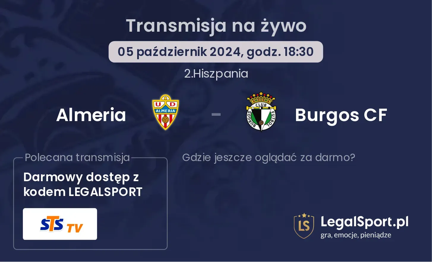 Almeria - Burgos CF transmisja na żywo