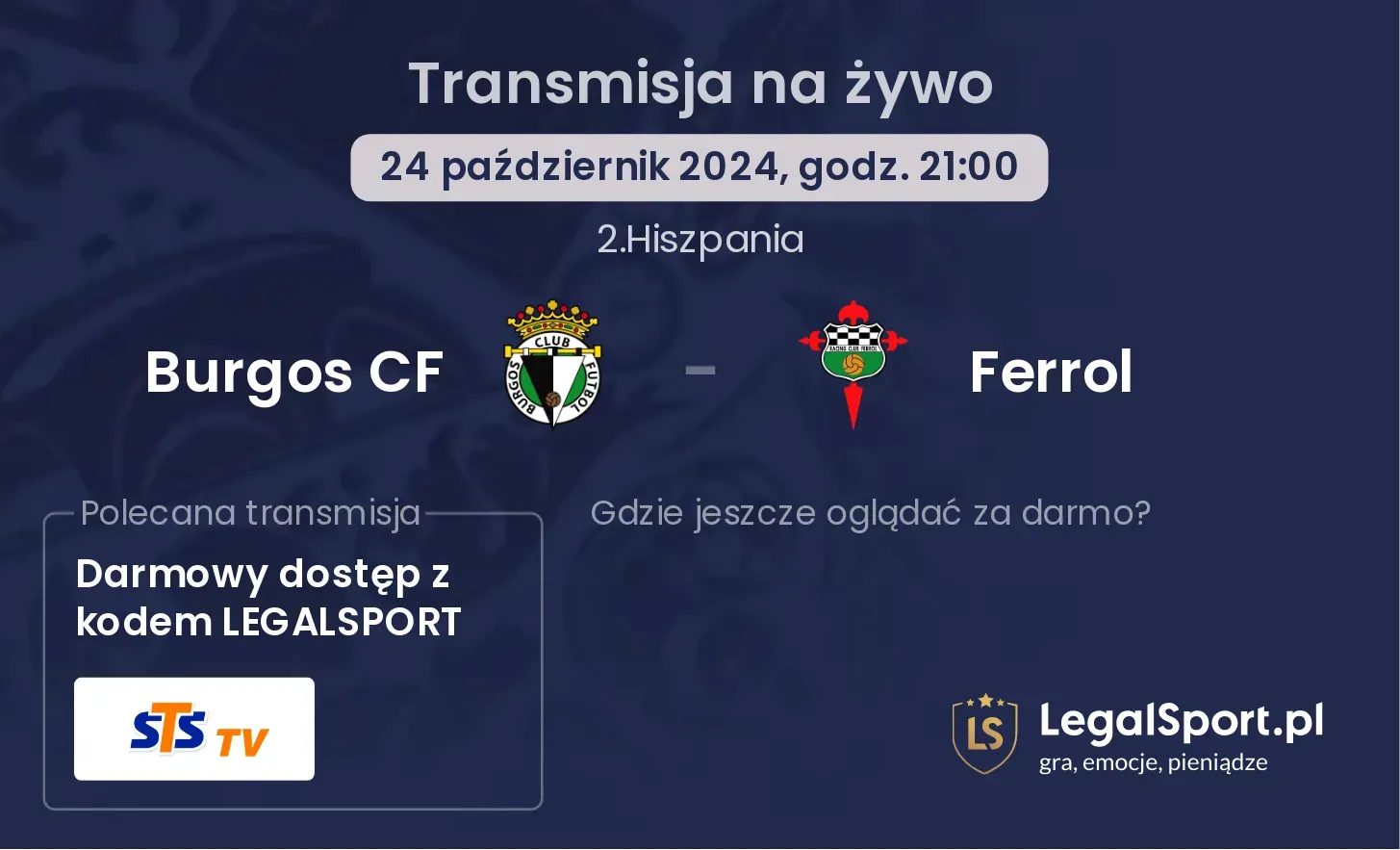 Burgos CF - Ferrol transmisja na żywo