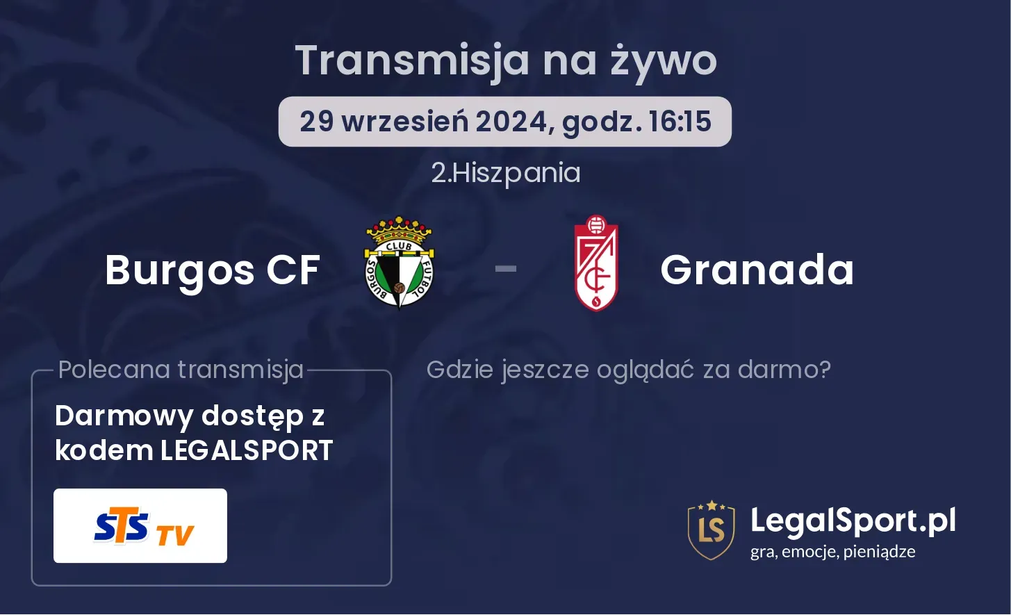 Burgos CF - Granada transmisja na żywo