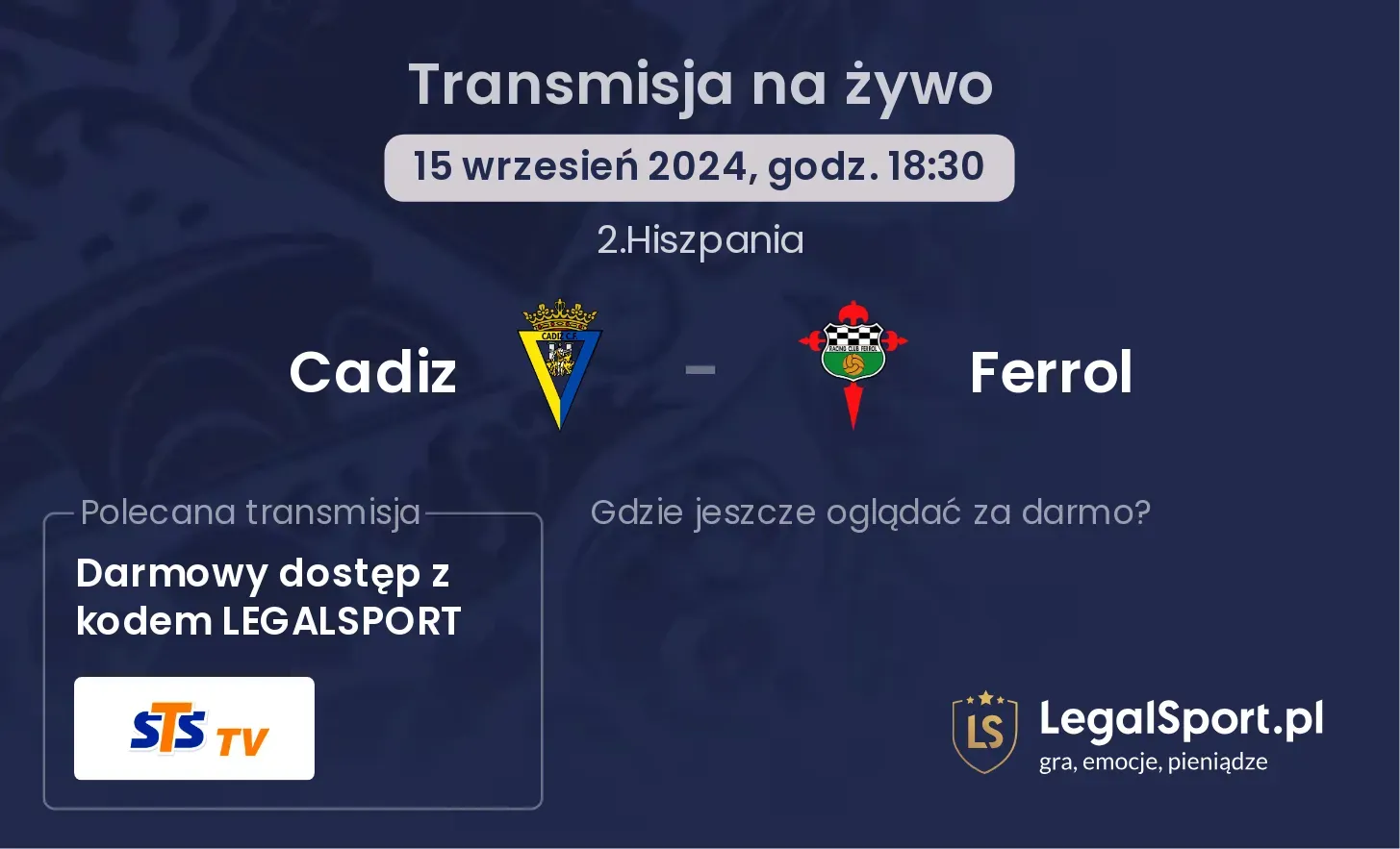 Cadiz - Ferrol transmisja na żywo