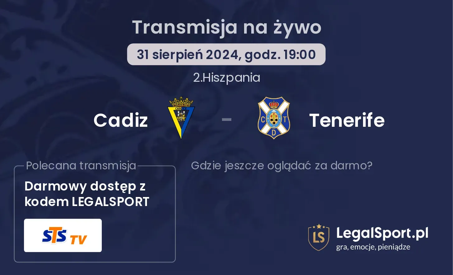 Cadiz - Tenerife transmisja na żywo