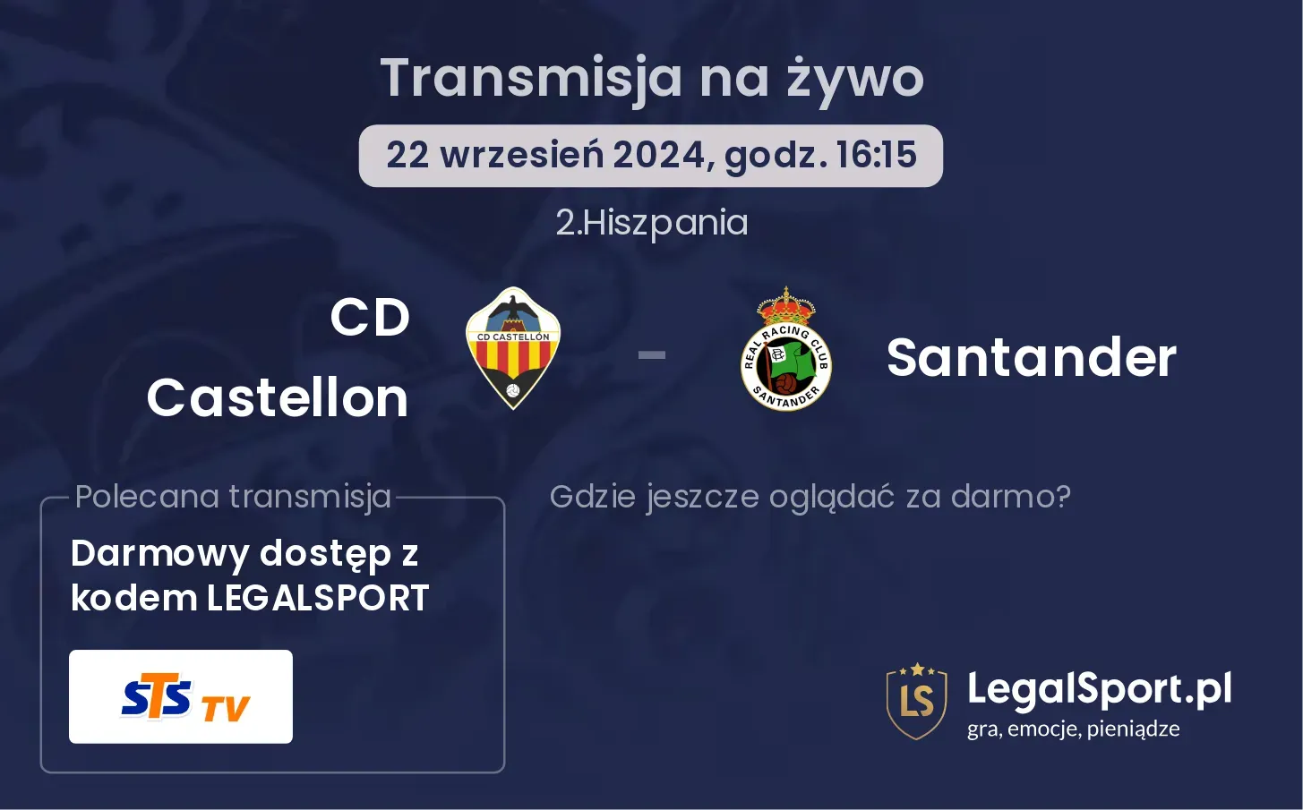 CD Castellon - Santander transmisja na żywo