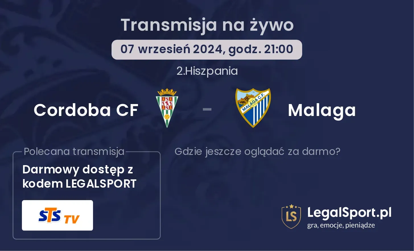 Cordoba CF - Malaga transmisja na żywo