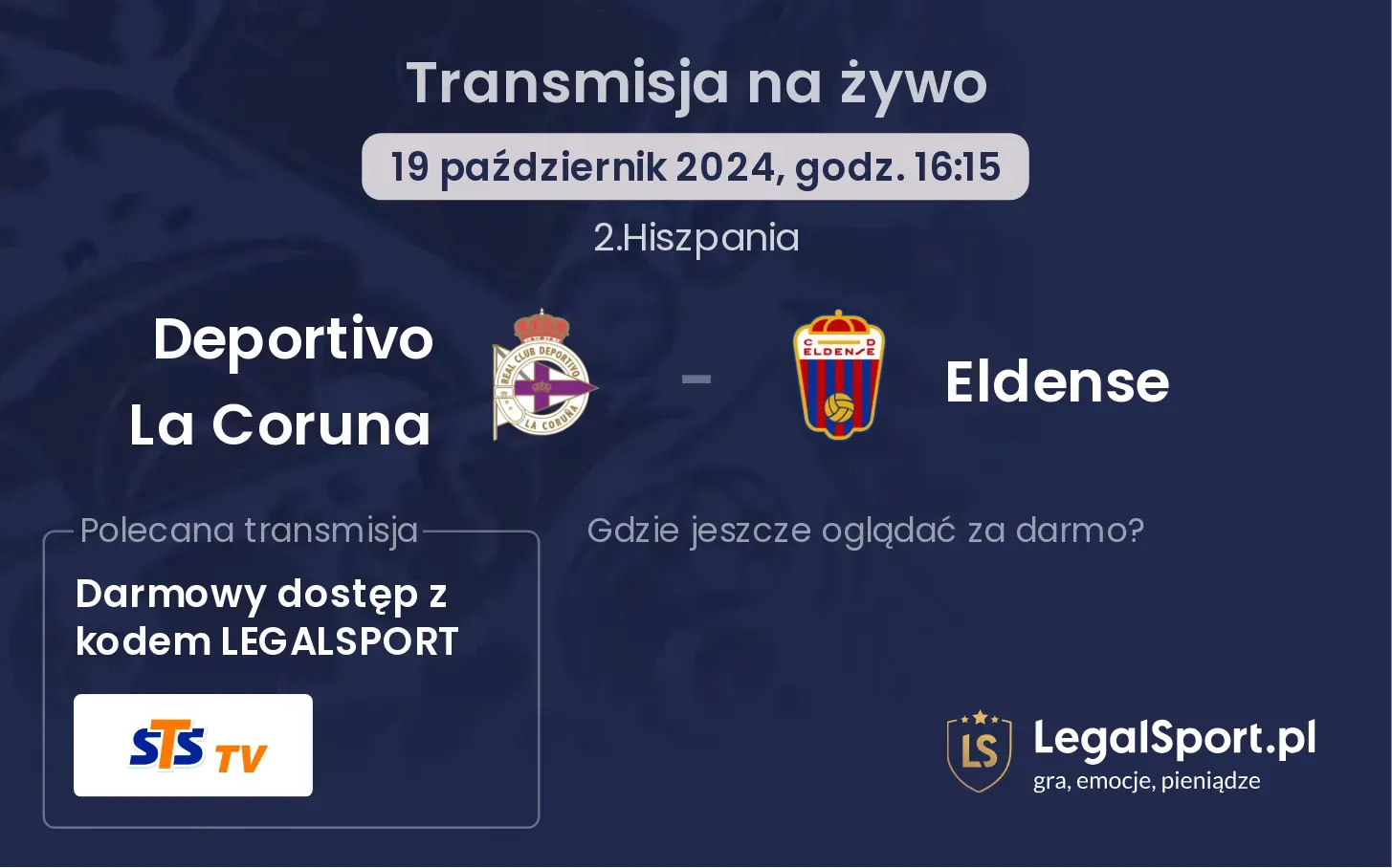 Deportivo La Coruna - Eldense transmisja na żywo