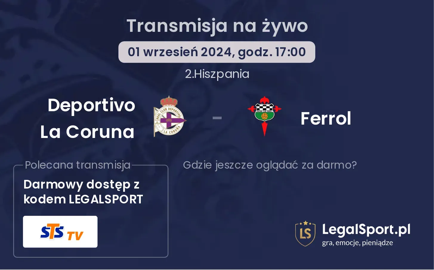 Deportivo La Coruna - Ferrol transmisja na żywo