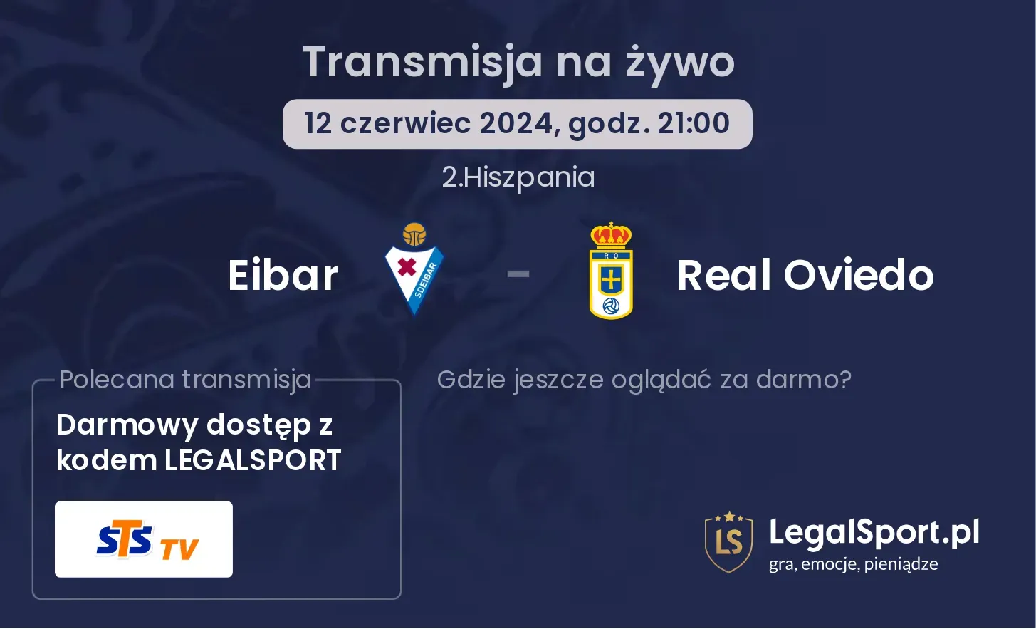 Eibar - Real Oviedo transmisja na żywo