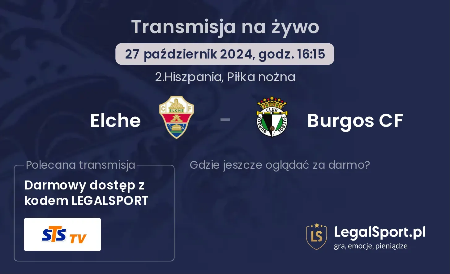 Elche - Burgos CF transmisja na żywo