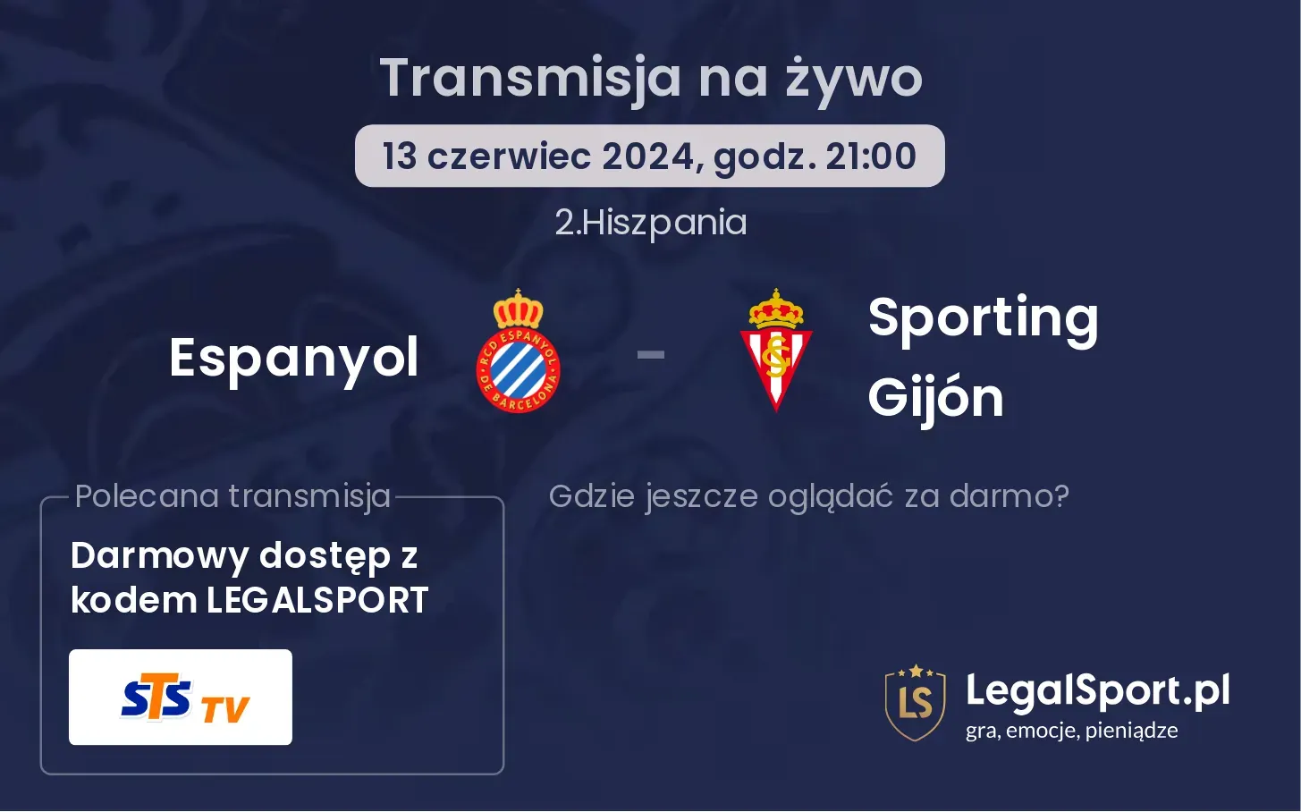 Espanyol - Sporting Gijón transmisja na żywo