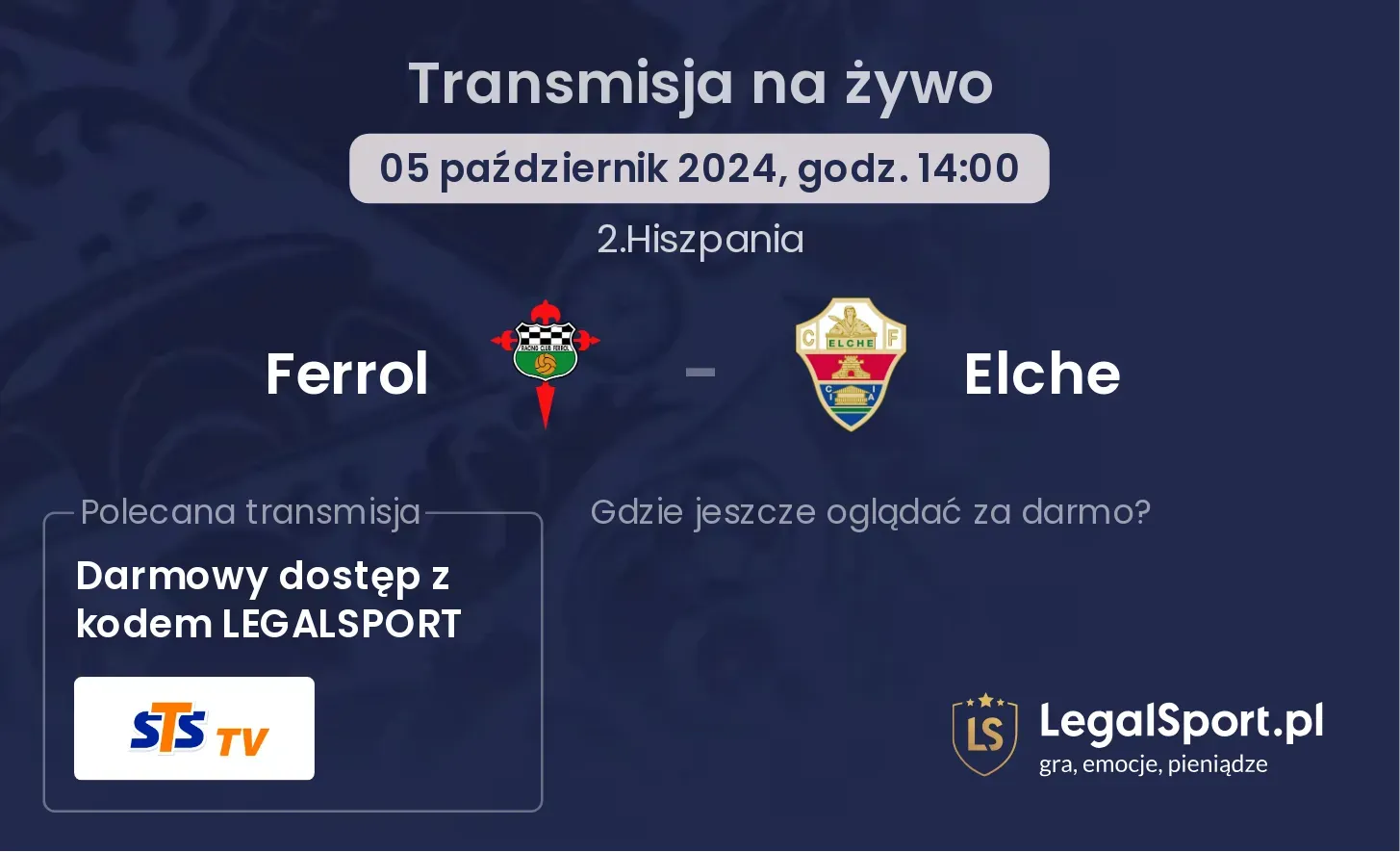 Ferrol - Elche transmisja na żywo