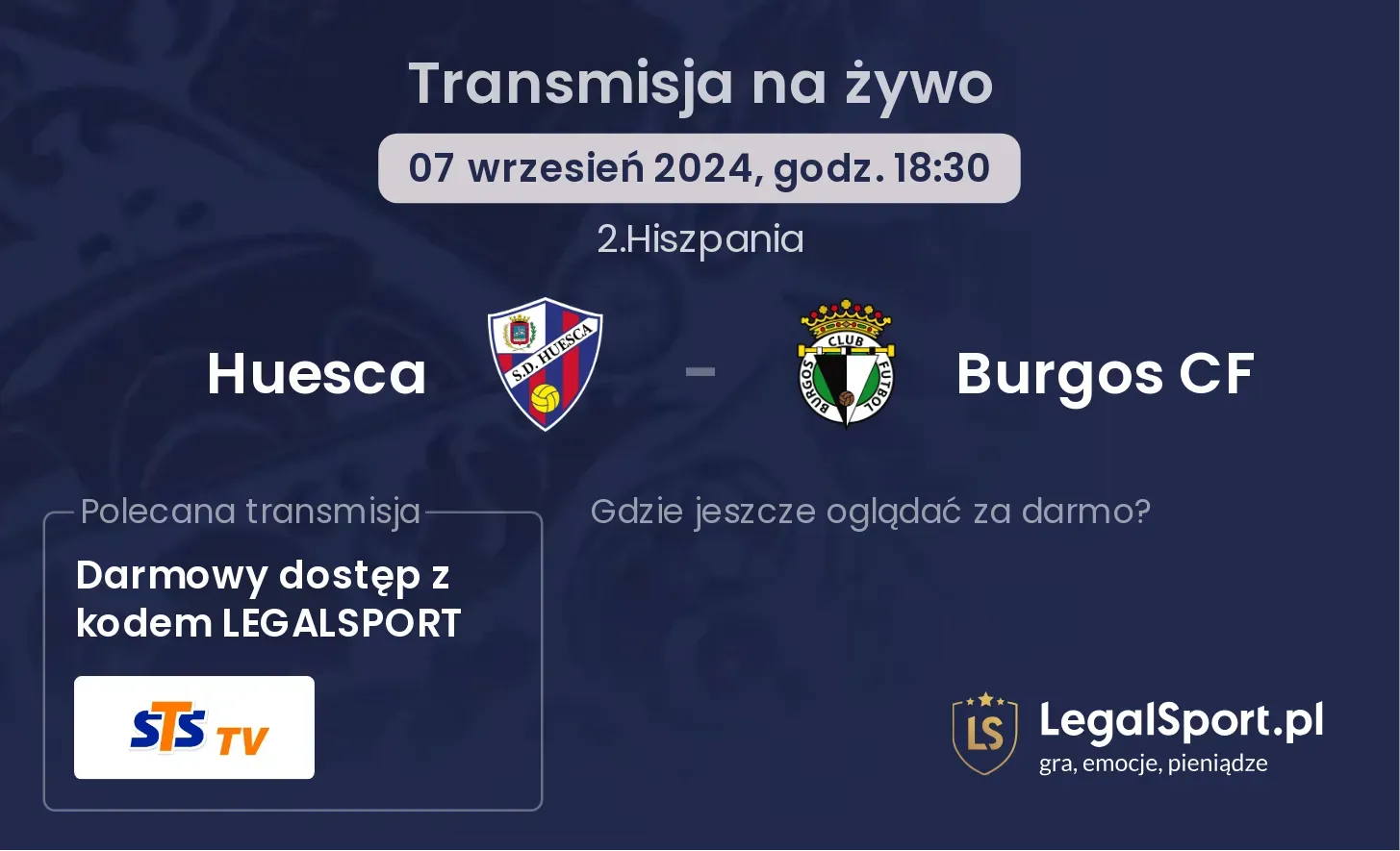 Huesca - Burgos CF transmisja na żywo