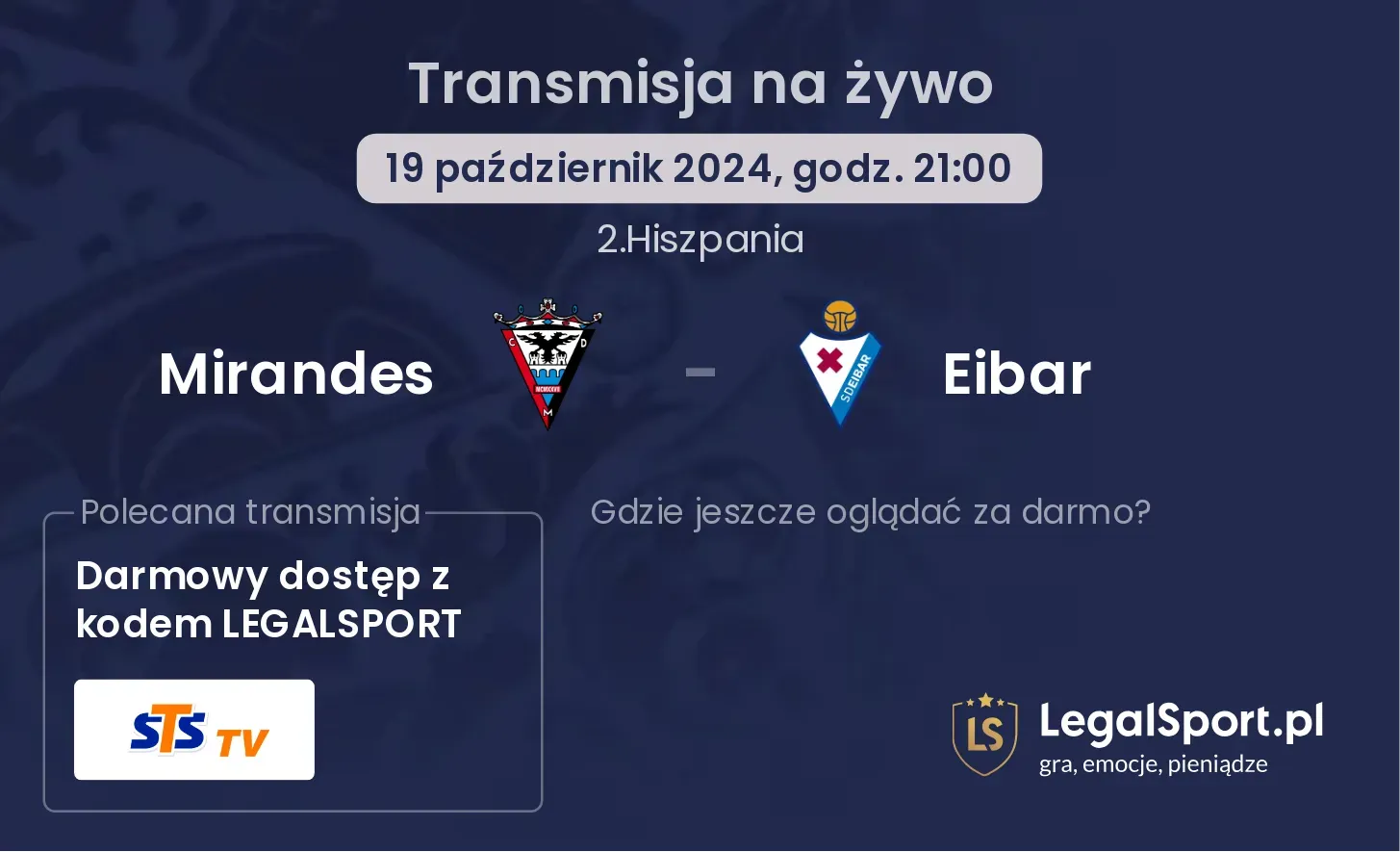 Mirandes - Eibar transmisja na żywo