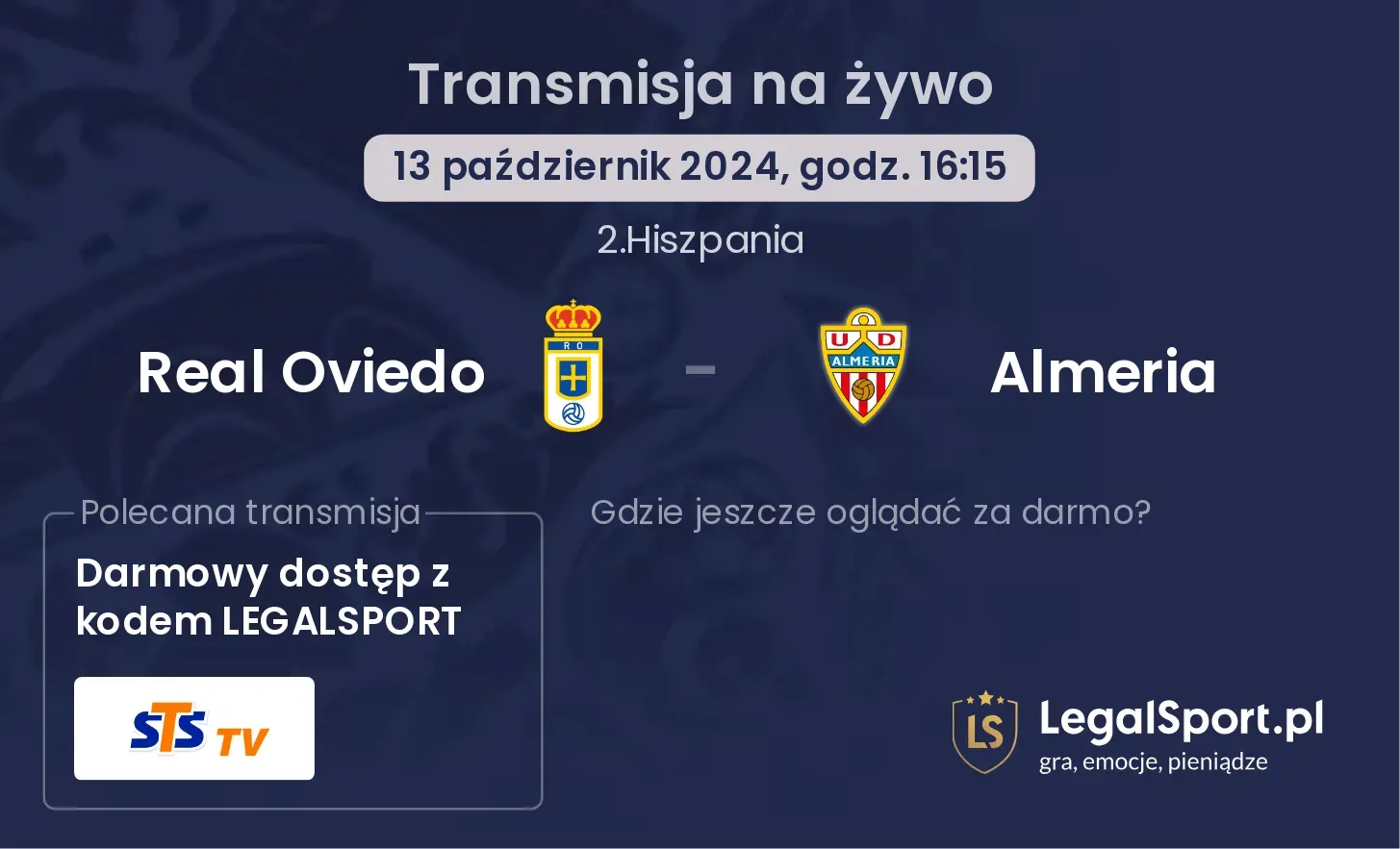 Real Oviedo - Almeria transmisja na żywo