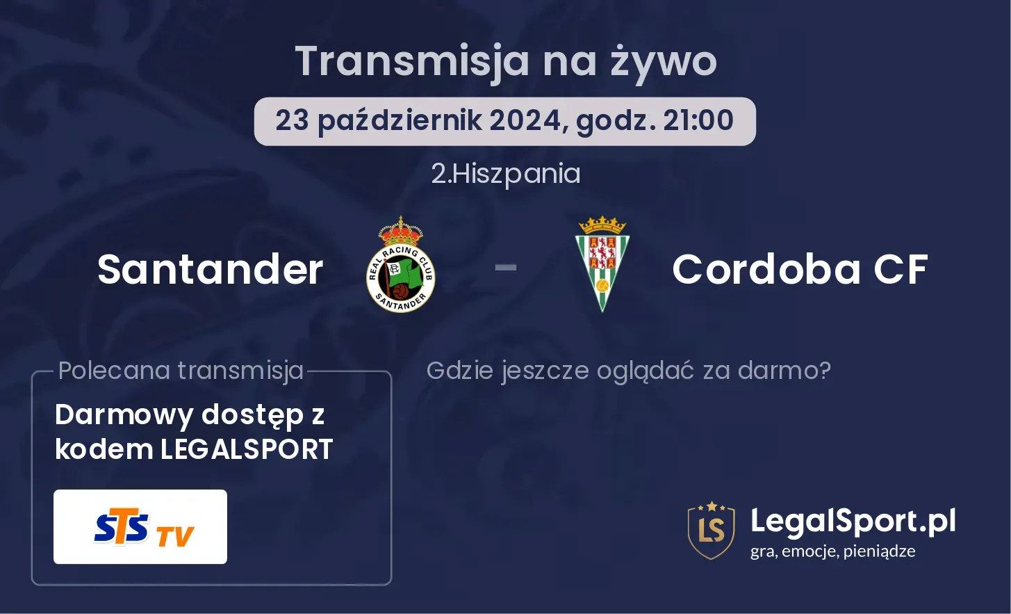 Santander - Cordoba CF transmisja na żywo