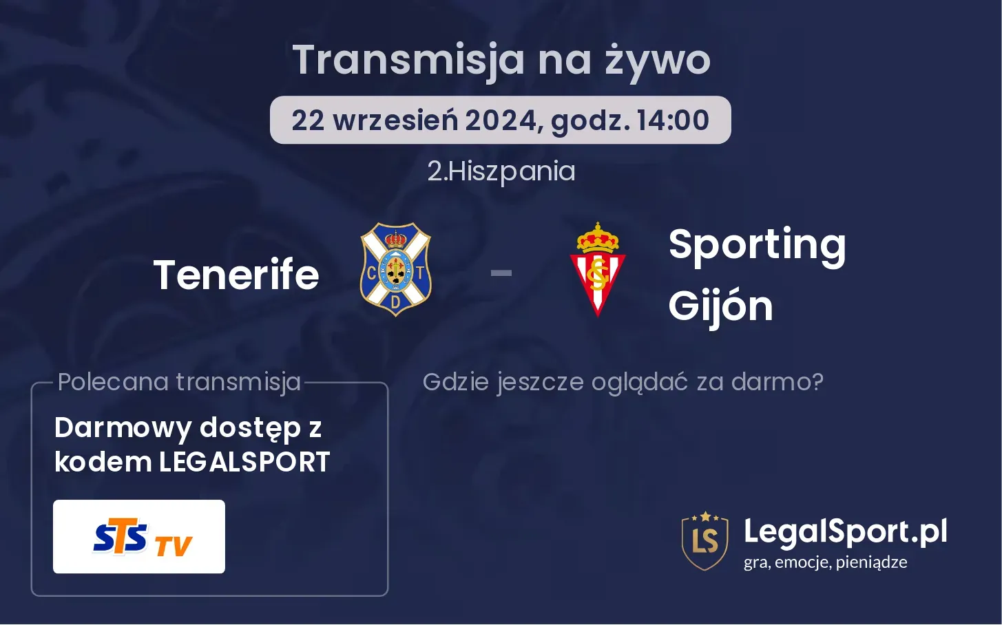 Tenerife - Sporting Gijón transmisja na żywo