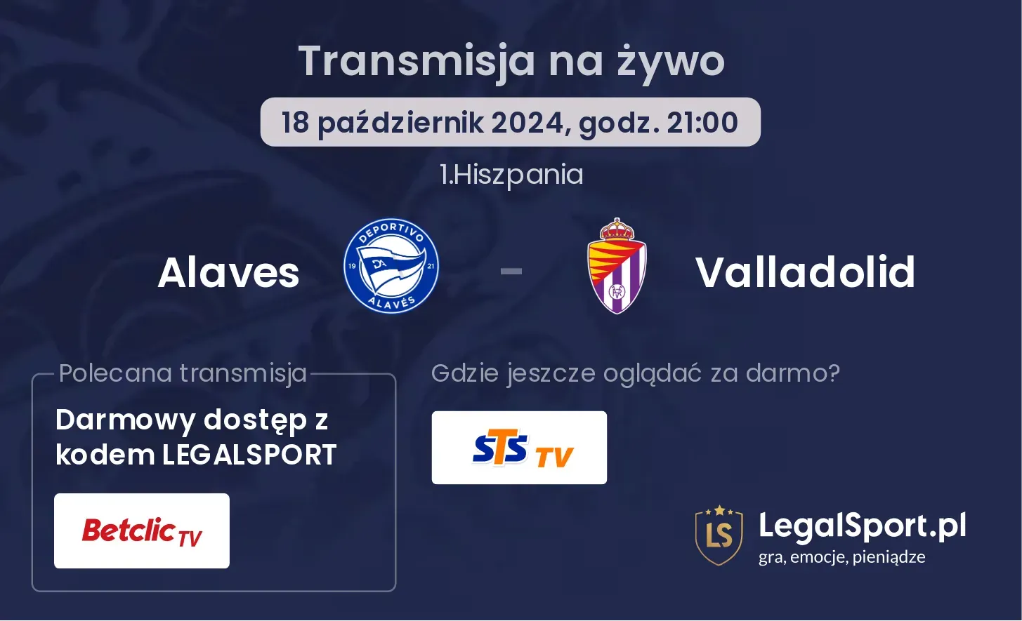 Alaves - Valladolid transmisja na żywo