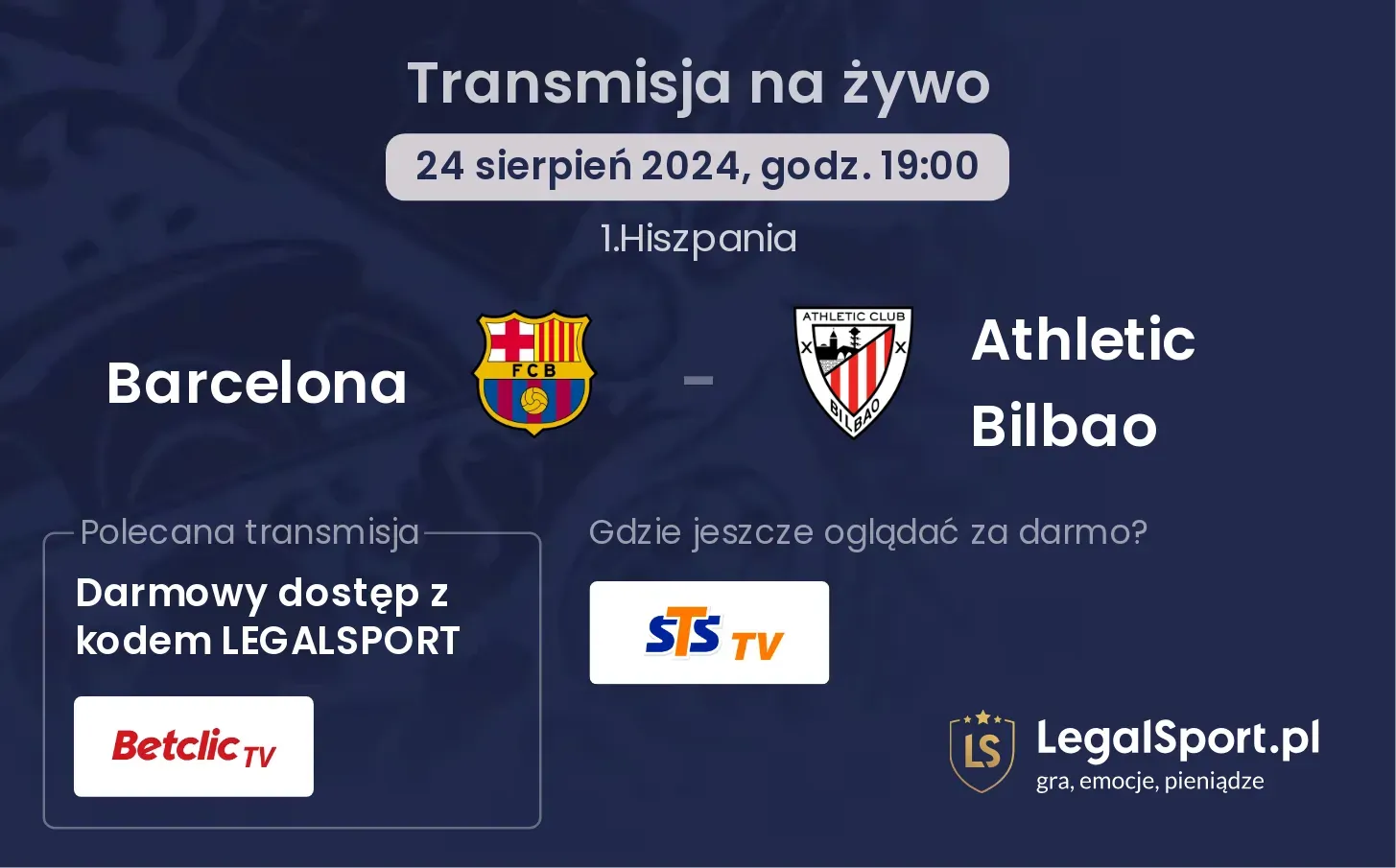 Barcelona - Athletic Bilbao transmisja na żywo