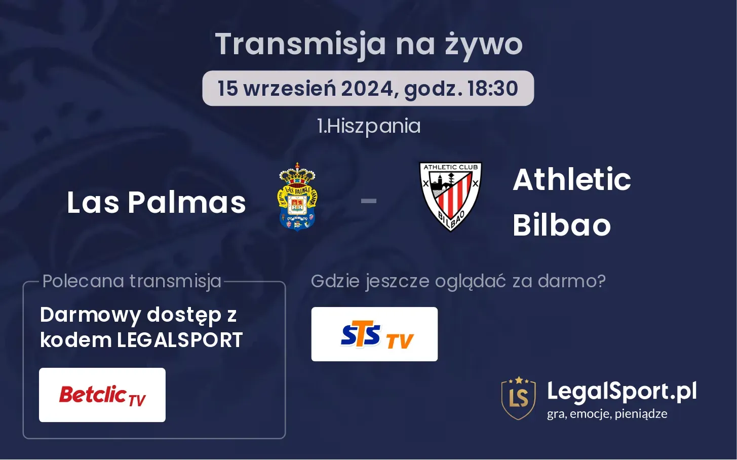 Las Palmas - Athletic Bilbao transmisja na żywo