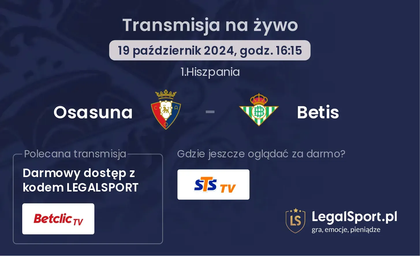 Osasuna - Betis transmisja na żywo